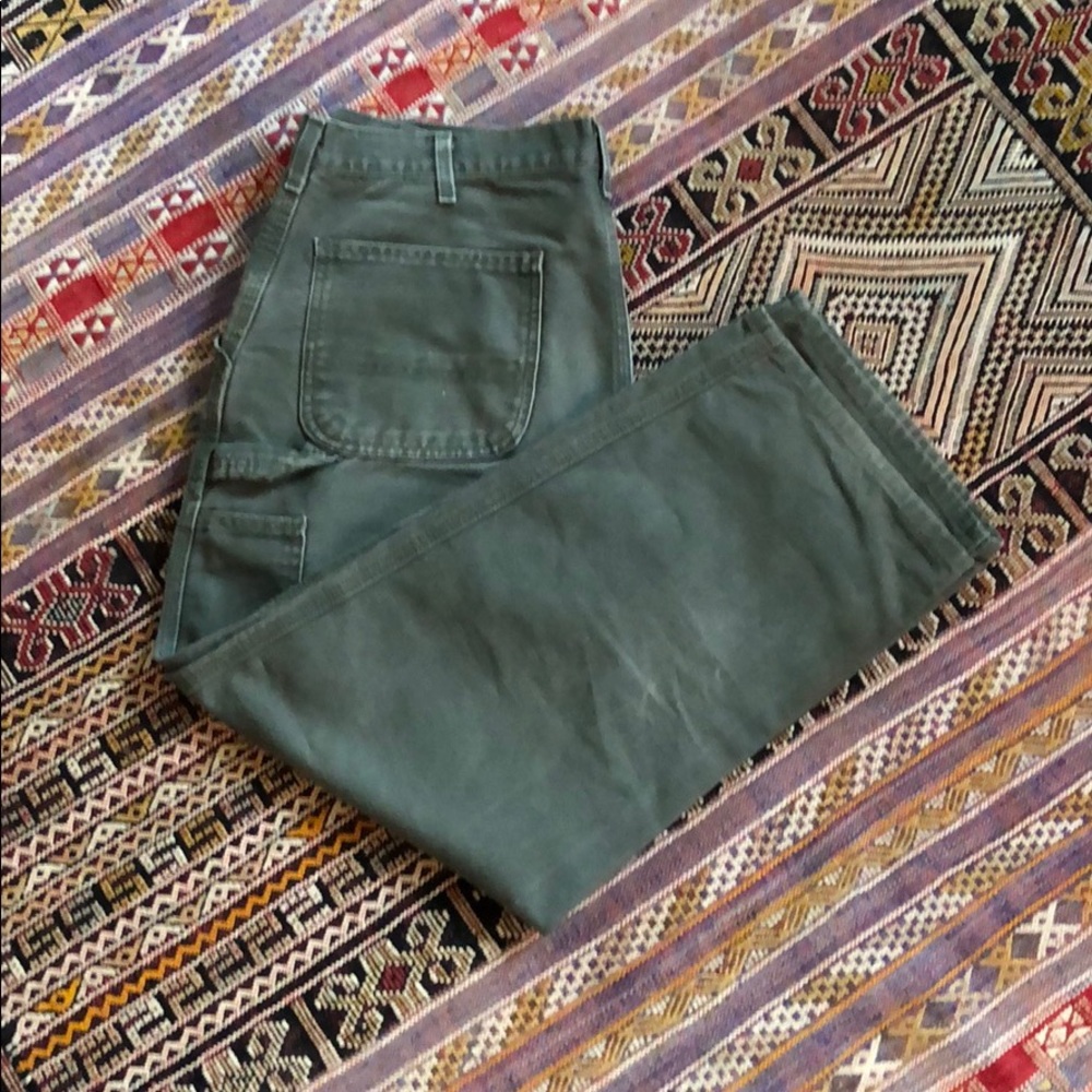 Olive Green Canvas Carhartt Workpant 35x30